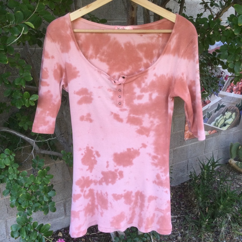 Embellished Tie Dye Henley Tee